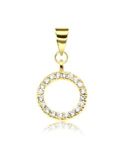 Gold Plated Round Silver Pendant SPEB-2499-GP